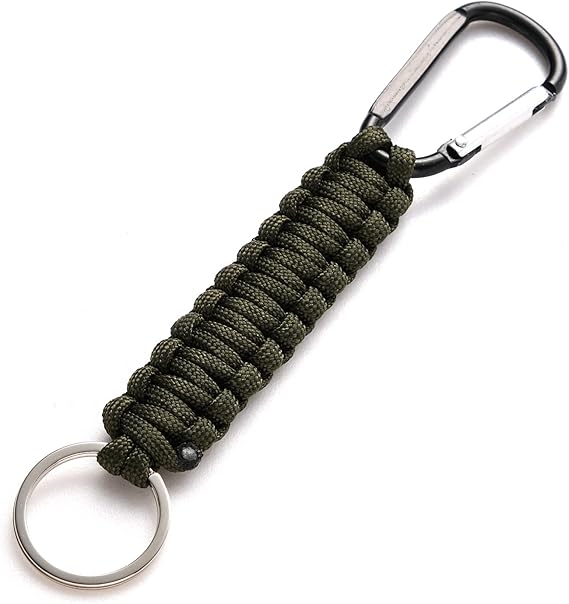 5 Pack Karabiner Keychains with Woven Lanyard Musket Hook for Outdoor Camping Hiking Backpacks