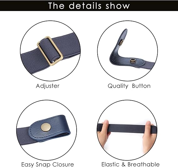 1 Pair Elastic Belts Adjustable Unisex Waist Belt for Men Women