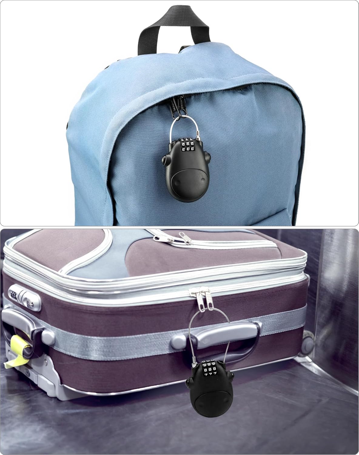 Retractable Cable Lock, 4 Pack Security Password Lock Steel Cable Luggage Locks
