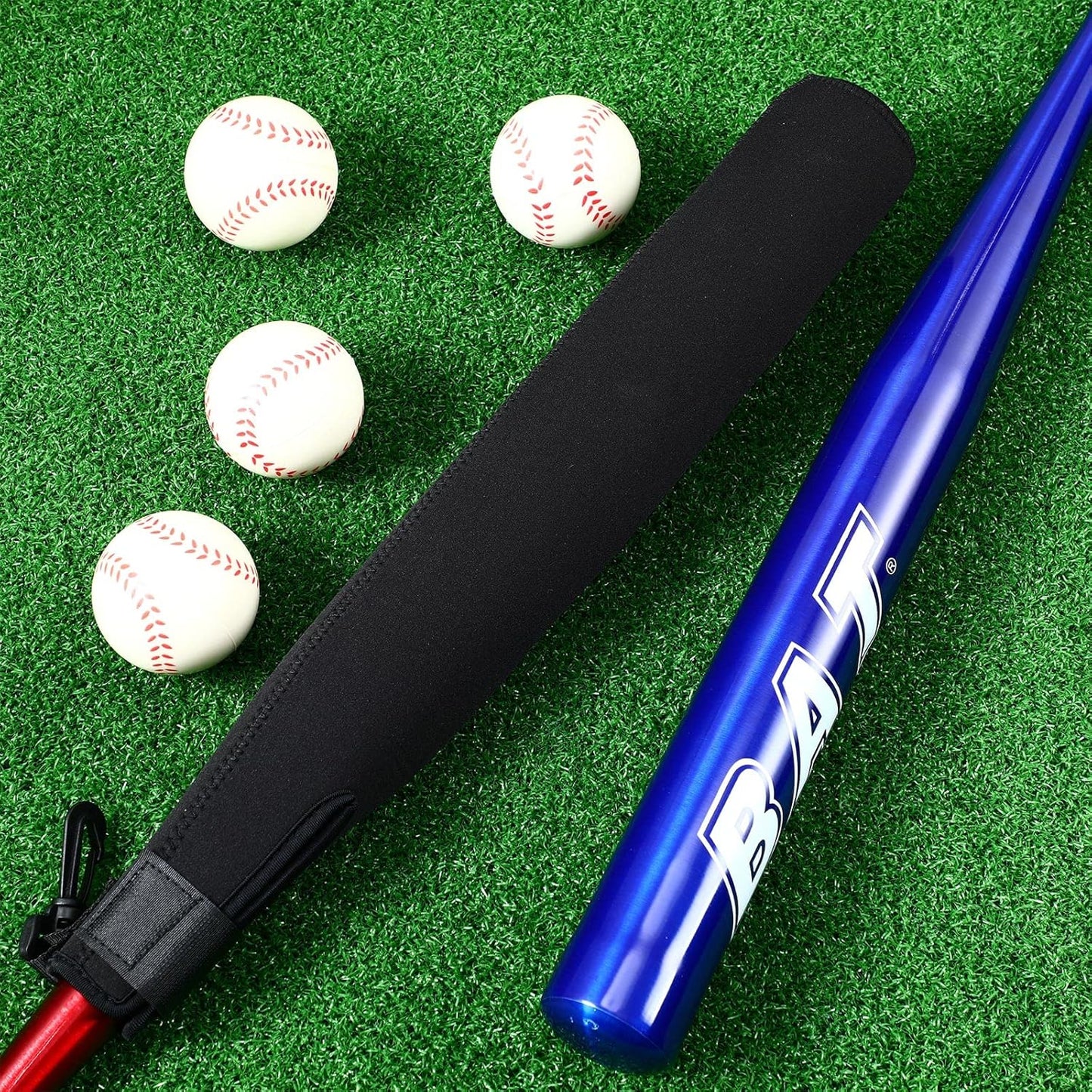 4 Pcs Baseball Bat Sleeve Softball Bat Warmer Batting Training for Composite Cover Warmer Sport Sleeve Protector Reduces Vibration, Black