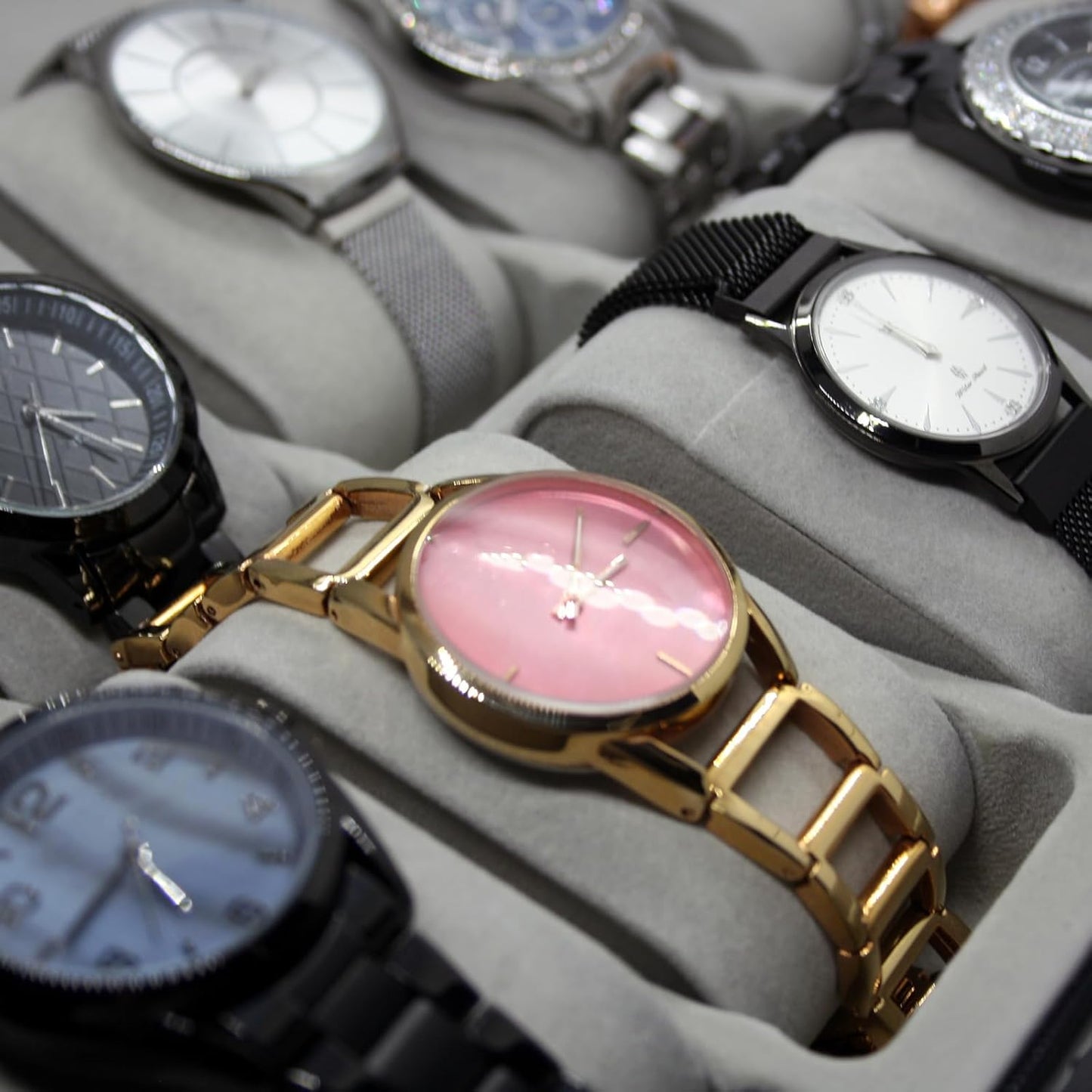12pcs Bracelet Watch Pillow Velvet Jewelry Display Pillows Cushion Pad Watch Storage Pillow for Watch Box Grey