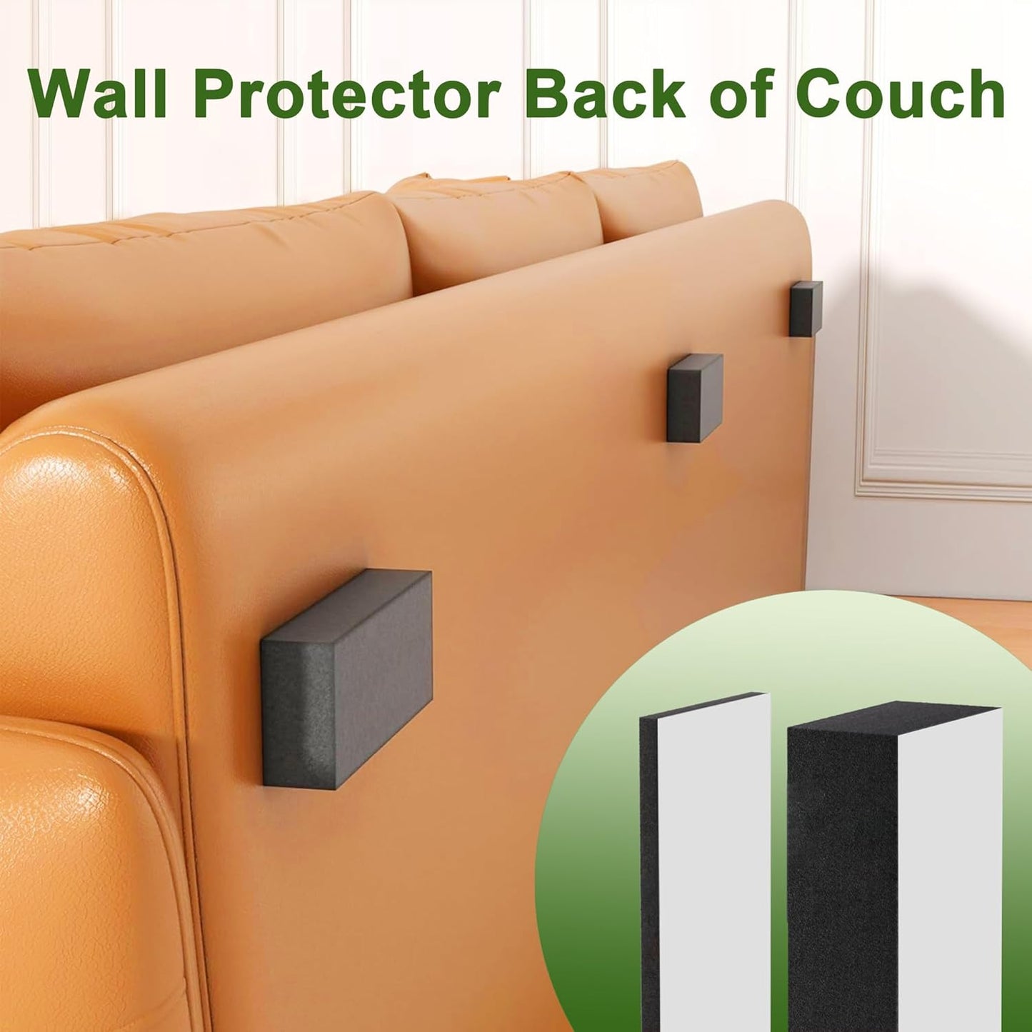 32Pc Eva Foam Headboard Stoppers for Wall, 25mm Thicker Bed Stoppers for Headboard, 8Pcs (25mm) + 24Pcs (5mm), Furniture Wall Protectors,40 * 80 mm (Black)