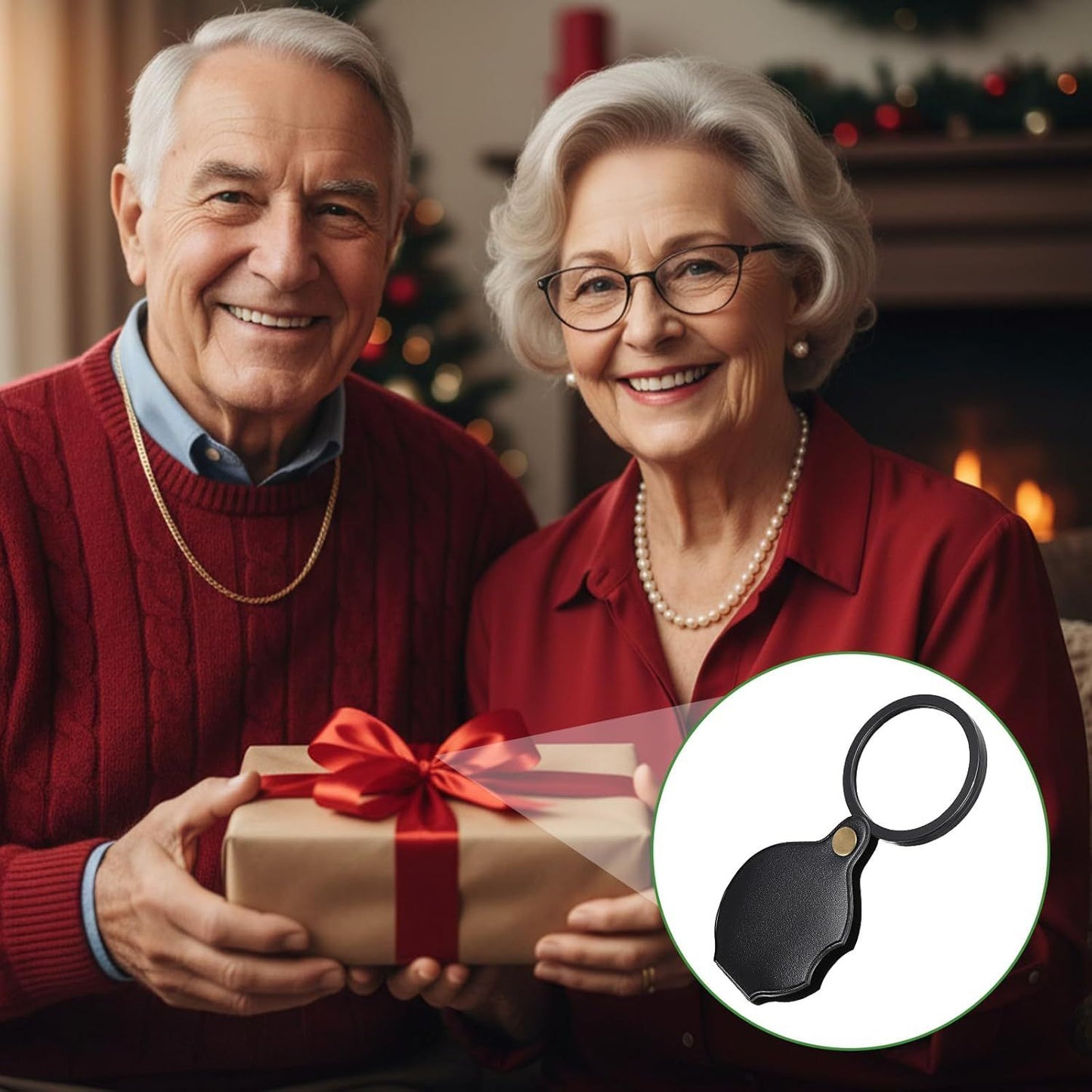 20X Pocket Magnifier, Pocket Jewelry Magnifying Glass, Rotating and Folding Small Magnifying Glass for Seniors Student Reading, Inspection, Coin, Jewelry or Exploring (Black, Boxed)