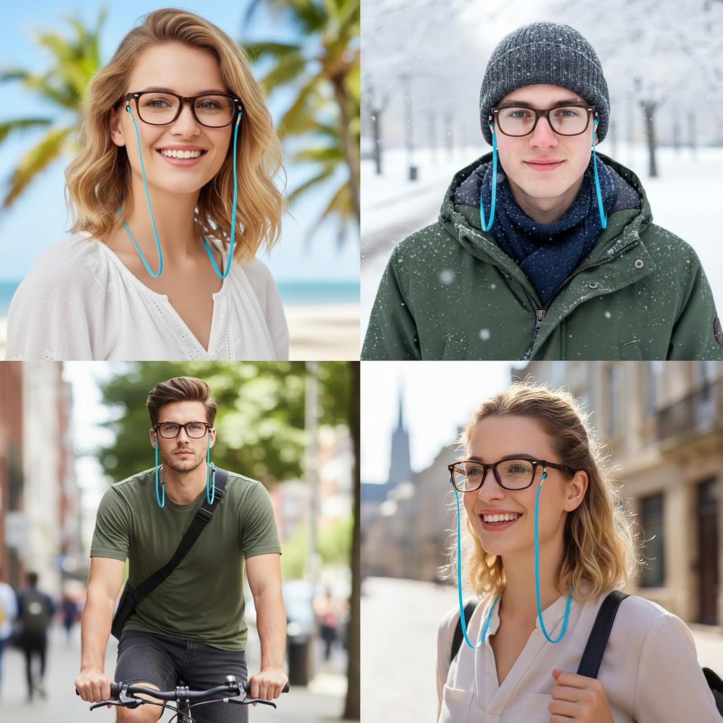 10 Pcs Adjustable Eye Glasses Holders Around Neck, Eyeglasses Straps, Sunglass Glasses Chain, Eyeglass Lanyard for Women Men & Kids (Colorful)