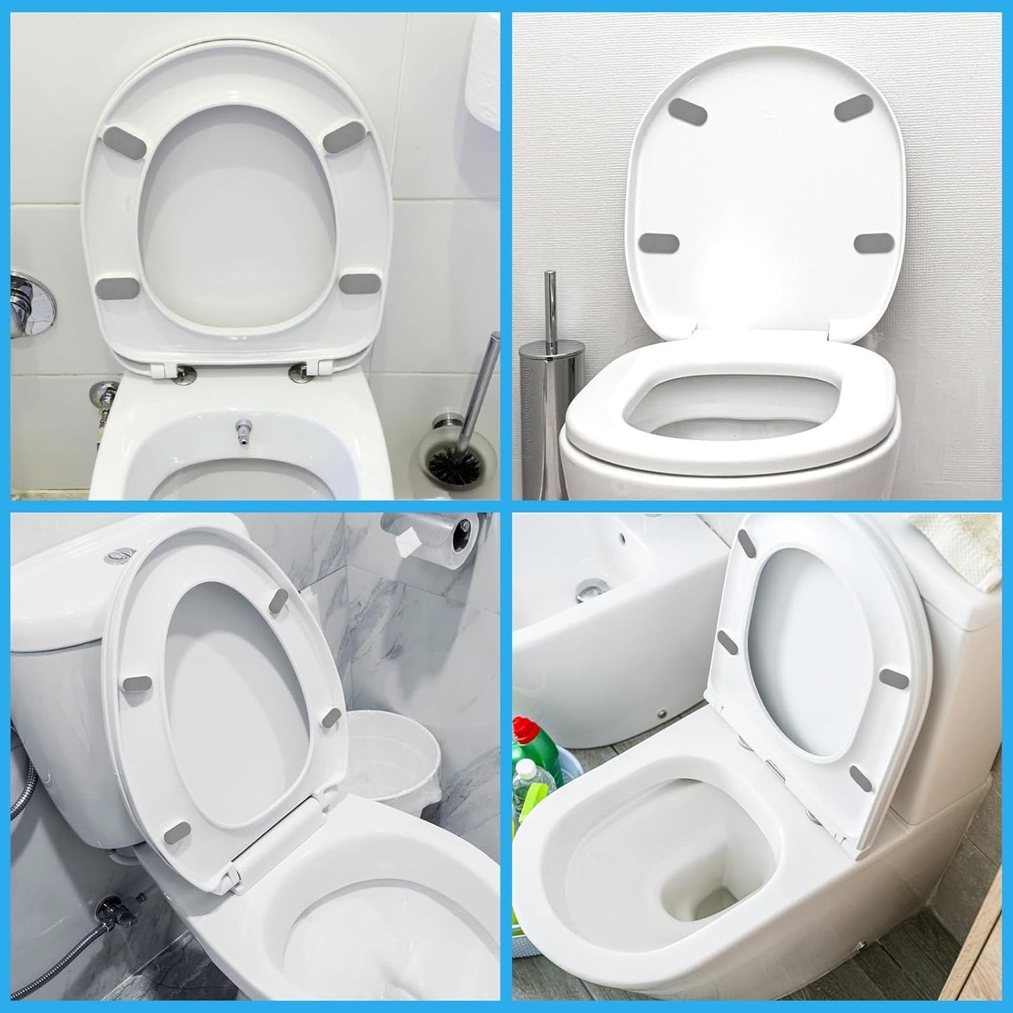 4PCS Toilet Seat Bumpers,Universal Buffer Toilet Lid Bumpers for Families, Hotels, Hospitals, School Toilet Seats