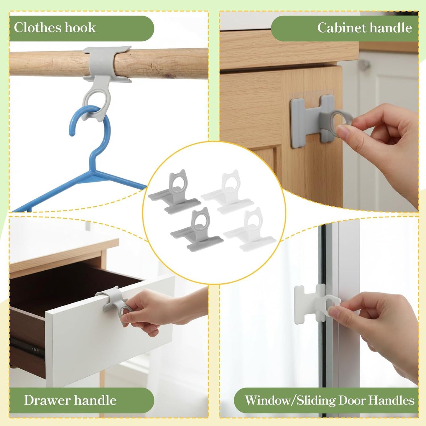 4 PCS Toilet Seat Lifter Tab, Silicone Toilet Seat Lid Lifter, Toilets Handle Tabs Can Avoid Touching the Toilets for Home Bathroom, Office, Hotel (White, Gray)