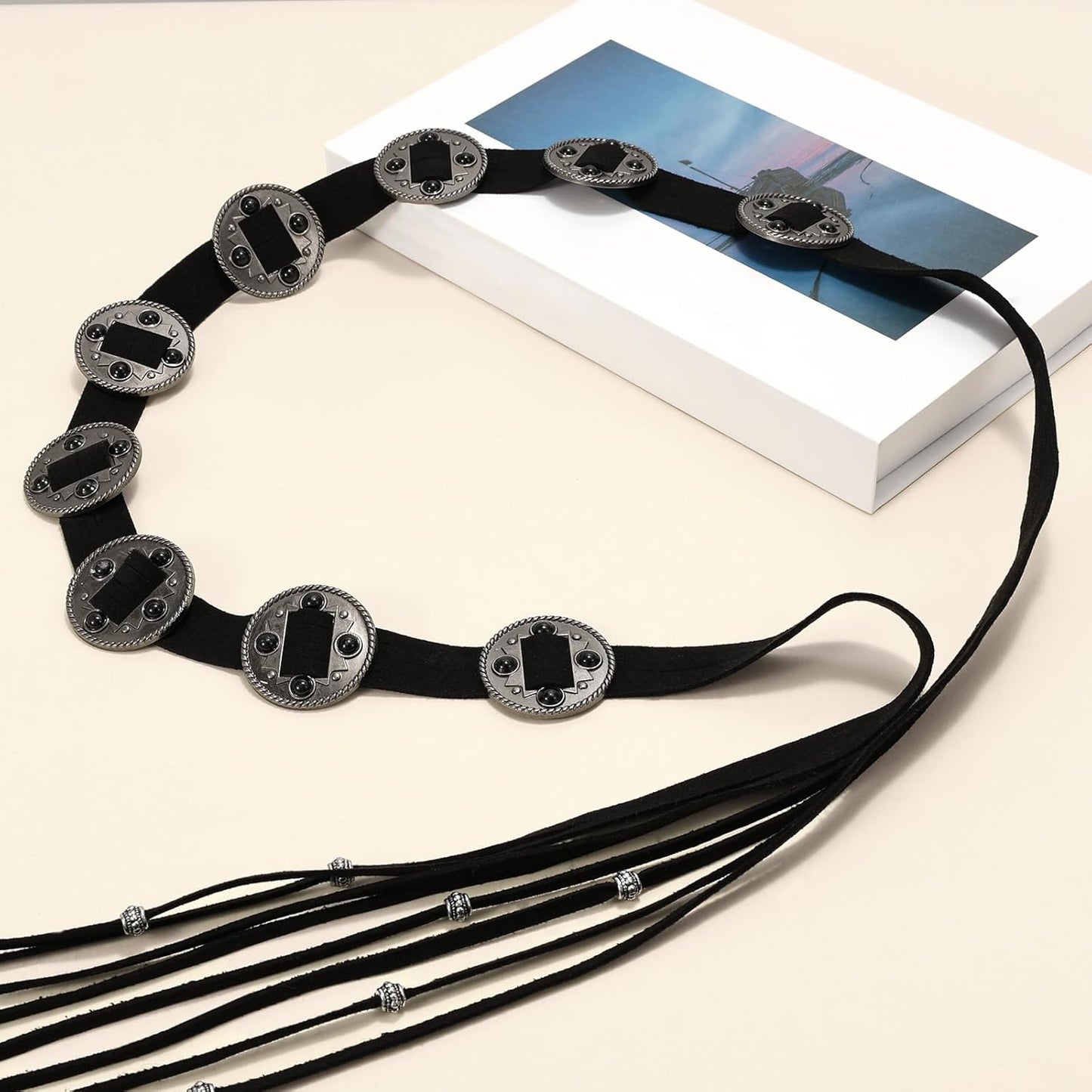 Western Style Belts Women's Tassel Rope Braid Waist Belt Woven Belt for Dress Vest Jeans