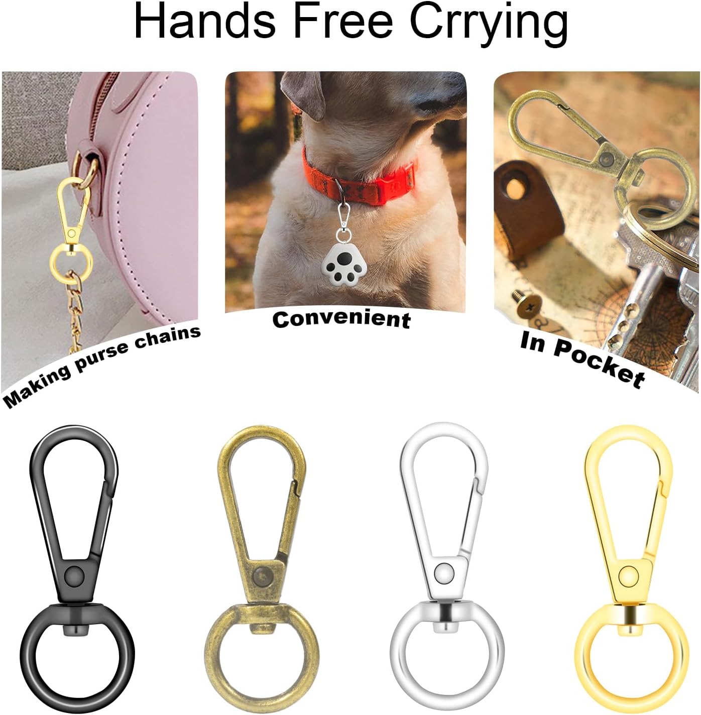 1/2 Inch Lobster Claw Clasp Swivel Snap Hook for Purse, 12 Pack Metal Swivel Lobster Clasps Purse Bag Strap Hardware Making Lanyard Hooks Keychain Clip, GunBlack