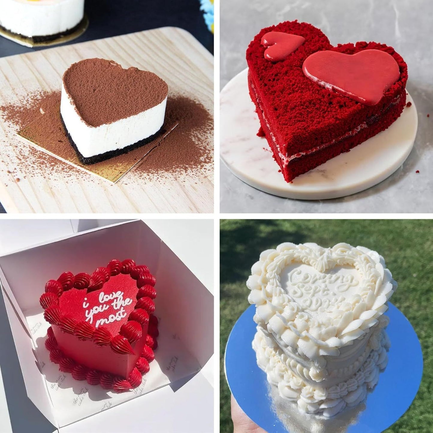 2Pcs Mini Heart Shaped Cake Pans, 4 Inch Heart Cake Pan, Nonstick Silicone Hearts Cake Molds for Valentine's Day Anniversary Birthday Party Mini Cakes, Cheesecake, Pudding Baking, Pink