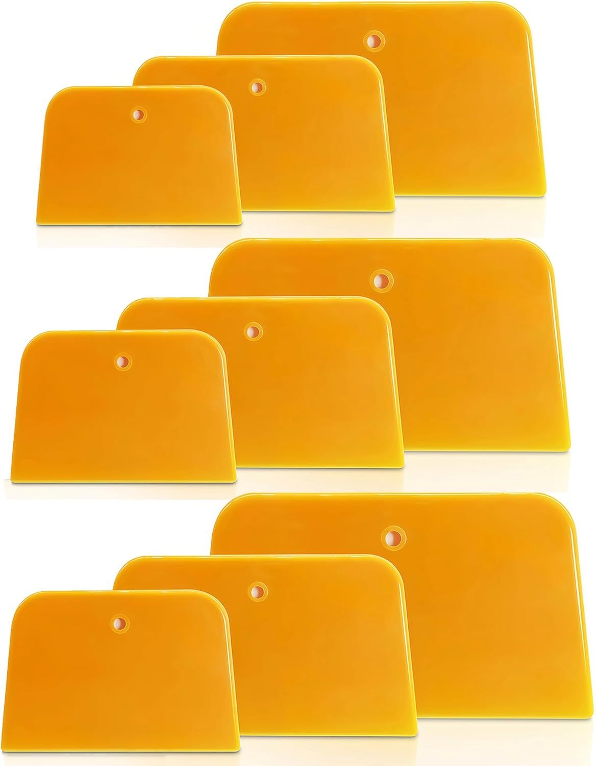 Body Filler Spreader, 9-Pack Reusable Plastic Auto Body Spreader Tools for Car Applying Fillers, Putties, Glazes, Caulks, and Paints (Includes 4", 5", and 6" Sizes)
