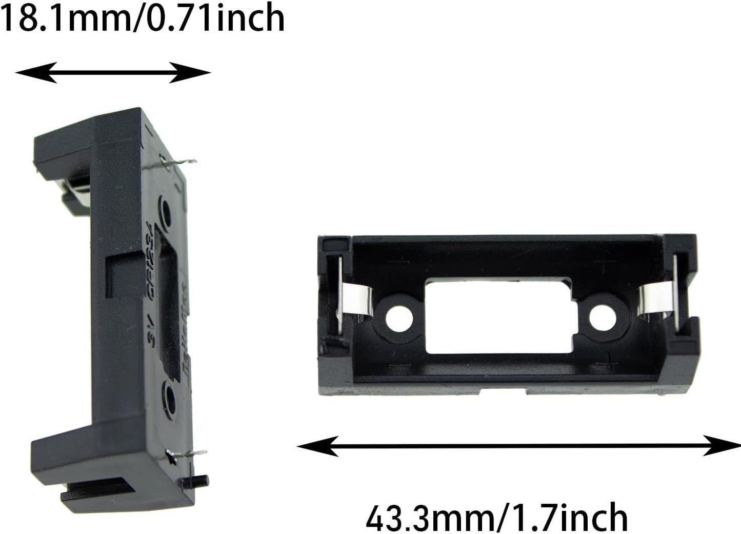 10pcs Black Battery Holder Case Box Clip for CR123 CR123A Lithium Battery
