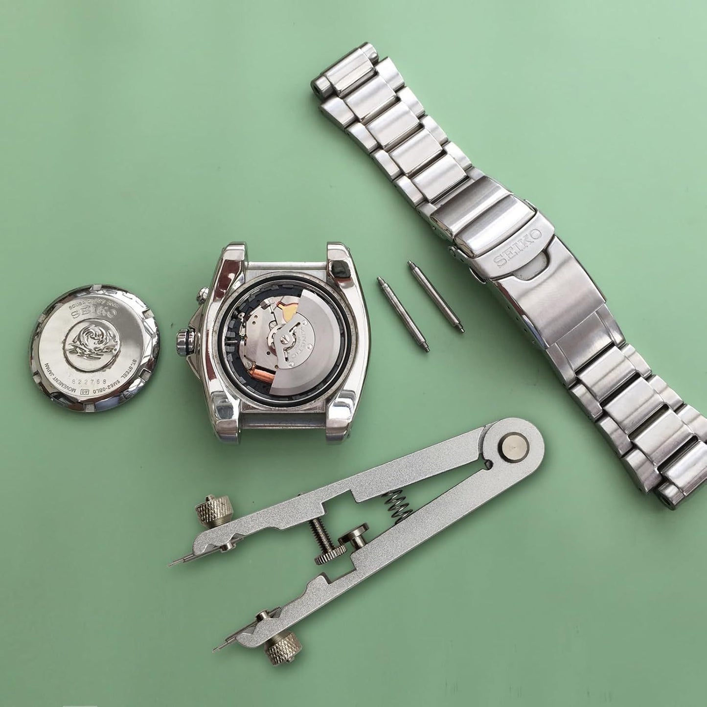Watch Spring Bar Plier Tool Set Watchband Pliers with 10 Pins,Watch Wrist Ban Repair Remove Tool,Spring Plier Tweezer,Removal Tool for Watch Pin Strap Band Watch Link-Sliver