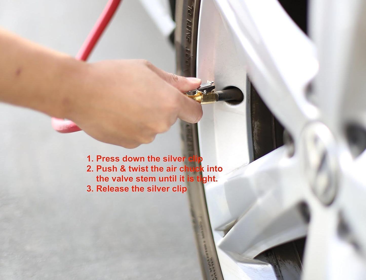 2 Pack Open Flow Straight Lock-On Air Chuck with Clip for Tire Inflator