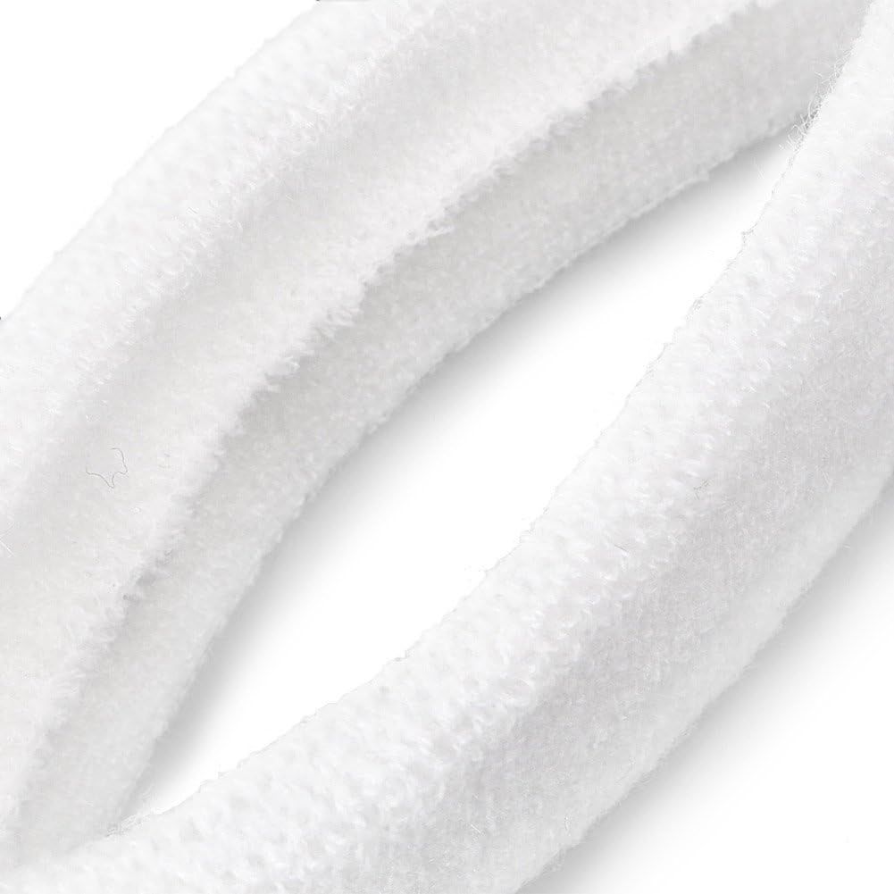 10 PCS White Unisex Sports Sweatband Headband Sweat Absorbing Terry Cloth Bands