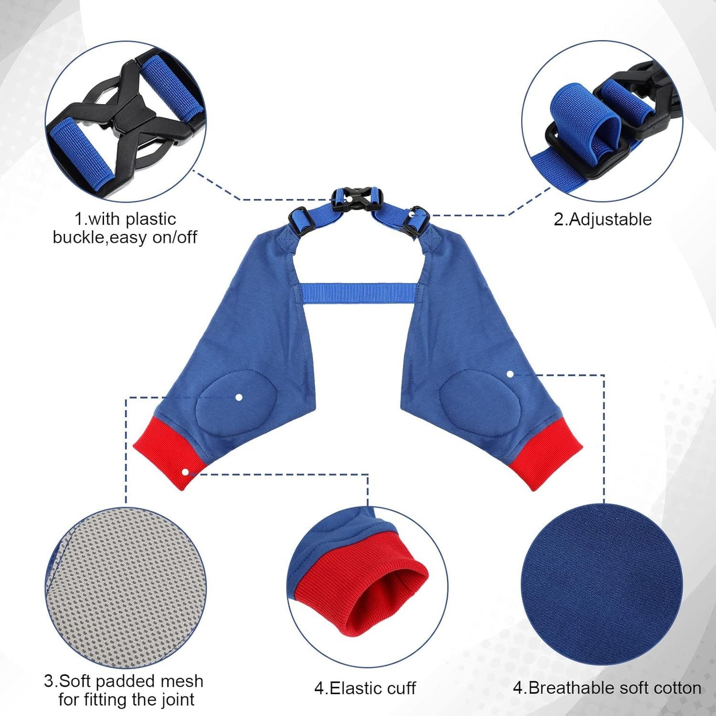 2 Pairs Dog Elbow Protector Dog Recovery Sleeve with Elastic Band Soft Padded Adjustable Front Leg Braces for Small Medium Large Doggy, 2 Colors(X-Large)
