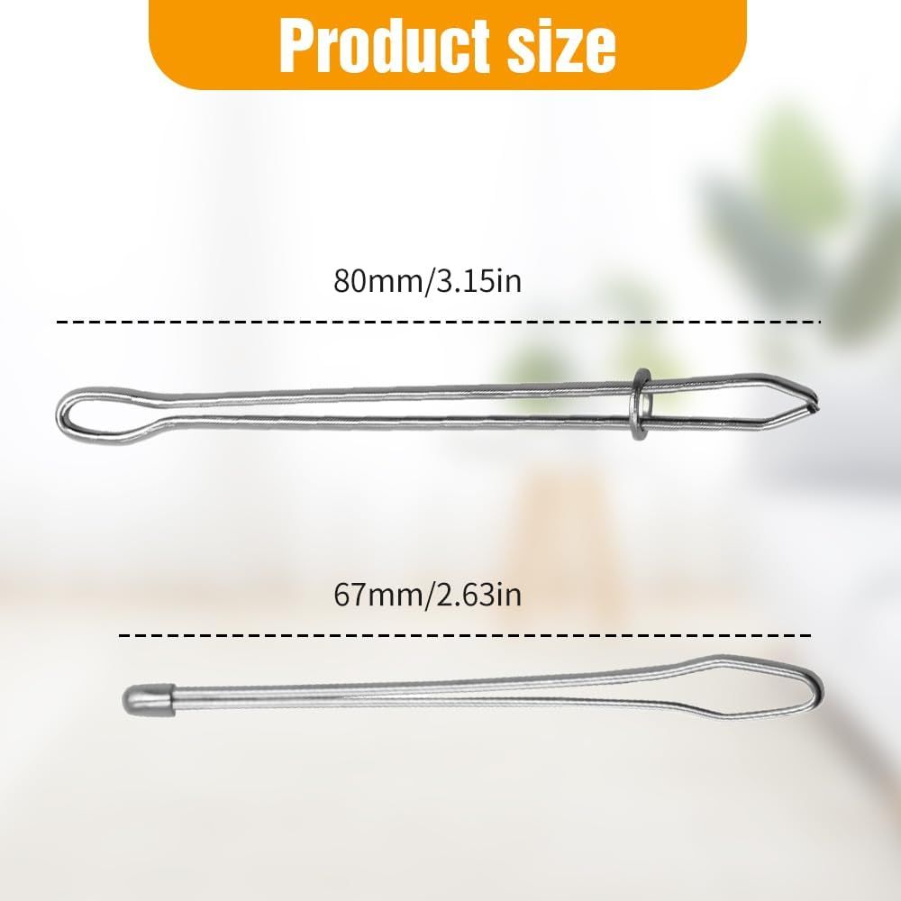 DIY Rope Threader Clip, Metal Easy Pull Drawstring Threader Tool with Tweezer Sewing Tool for Drawstring Replacement for Hoodies, Pants, Shorts, Sewing Supplies Accessories (2)