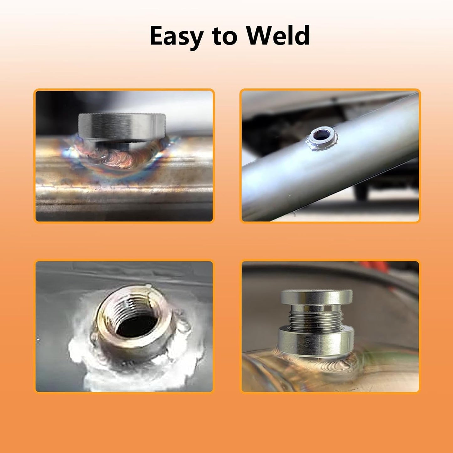 4 Pcs O2 Sensor Bung, 304 Stainless Steel M18x1.5 O2 Bung Weld in, Oxygen Sensor Bung Stepped Style