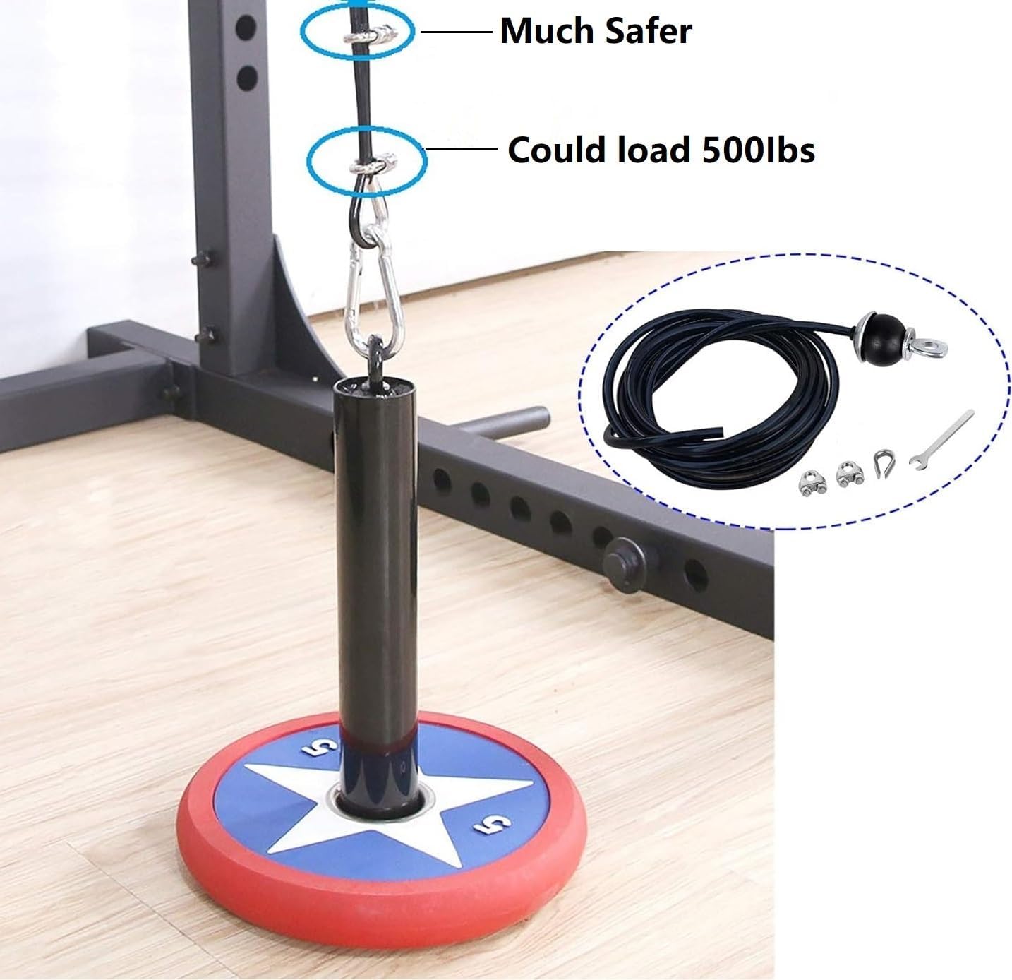 Adjustable Fitness Pulley Cable,Replacement Cable Machine Accessories,Cable Attachments for Gym -Thick 5mm(0.2inch) Heavy Duty Steel Wire Rope Home 138"
