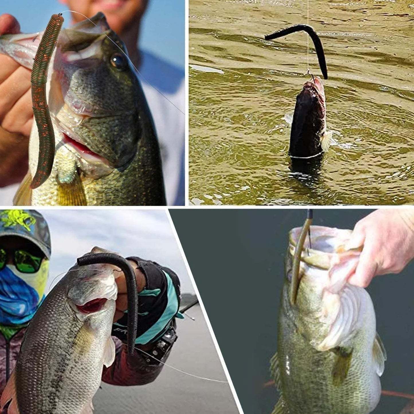 50Pcs Premium Fishing Hooks Set - High Carbon Steel, Ultra Sharp, All-in-One Box for Bass Trout Freshwater Saltwater(Red