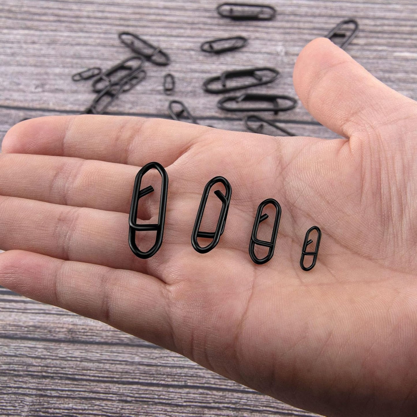 50-Pack Fishing Stealth Power Speed Clips, High Strength Stainless Steel Clips for Lures Quick Change, Freshwater Saltwater Crankbait Popper Snap Connector Tackle 25LB