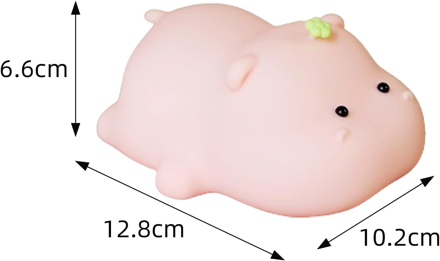 Silicone Night Light, Kids Night Light, Cute Hippo Design, Rechargeable, Pink