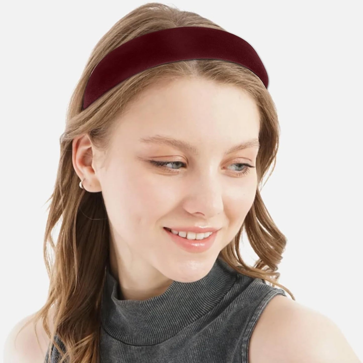 Thick Velvet Headband, 3Pcs Velvet Headbands for Women, 90s Hair Accessories Wide Padded Headbands, Solid Velvet Bezel Headband Fashion Elastic Head Bands for Women's Hair, Girls Velvet Headband