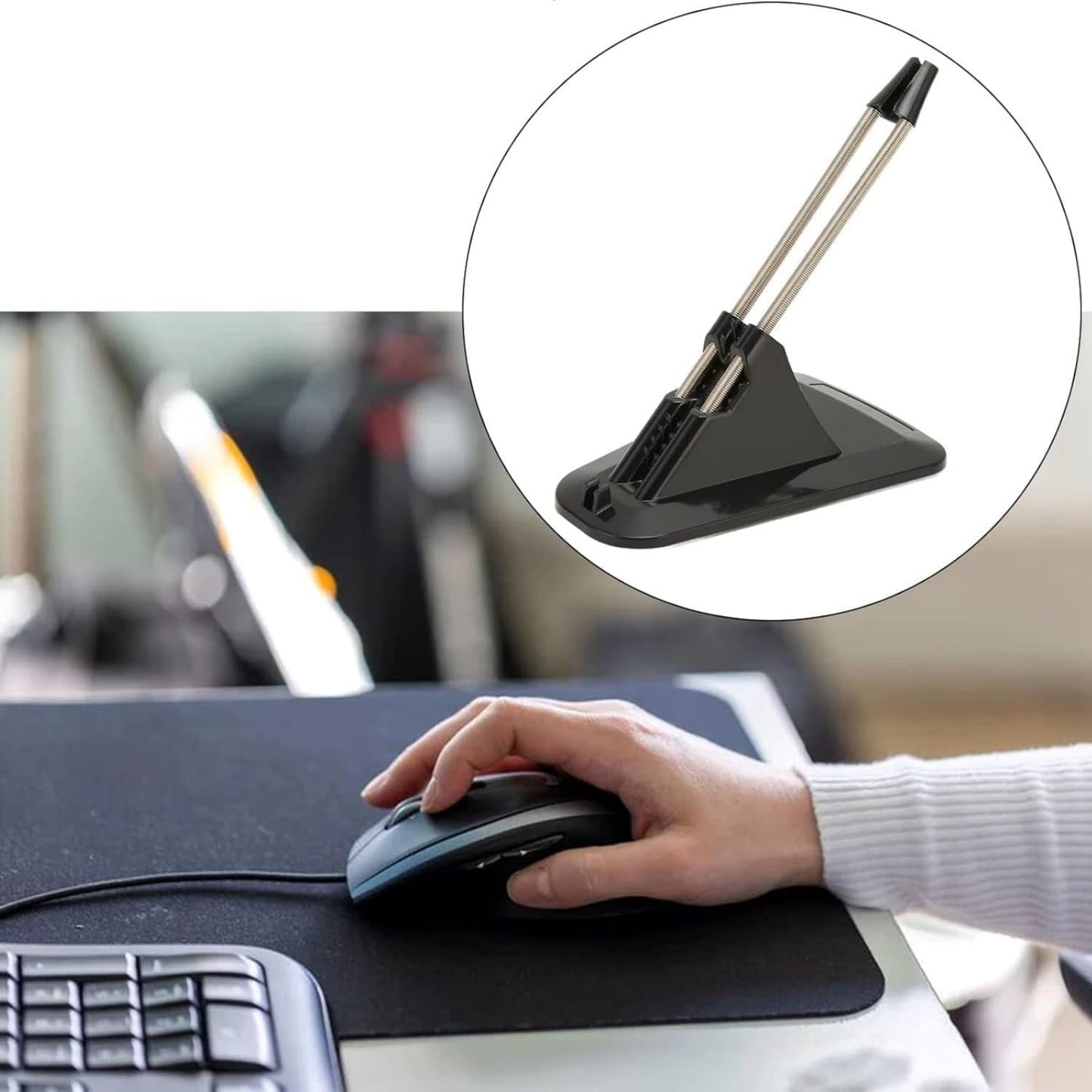 Gaming Mouse Bungee, Highly & Fashionable Mouse Cord Holder for Esports,Flexible Mouse Bungee Cord Management, Universal Game Mouse Cable Management Fixer Holder. (Black)