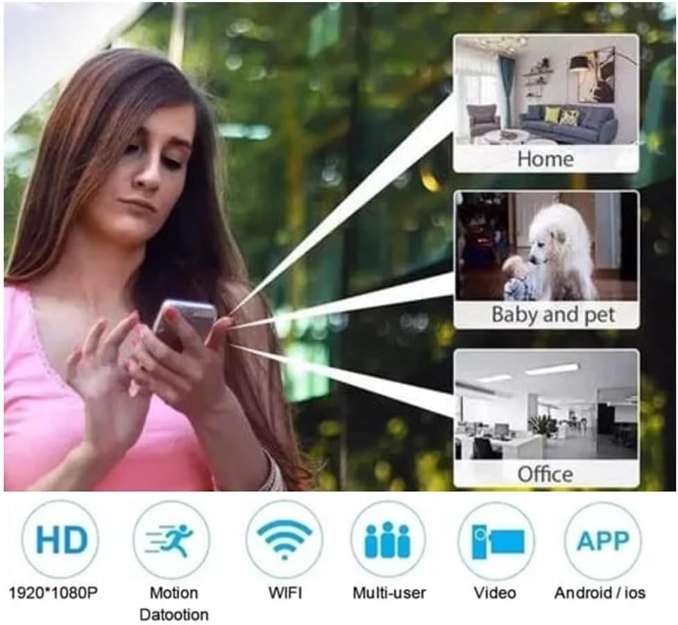 Mini Wireless WiFi Camera 1080p HD,Mini 5g Wireless WiFi Camera 1080p HD,for Home Office Store Warehouse,Night Vision Cam for Home Office Car /5(1pcs)