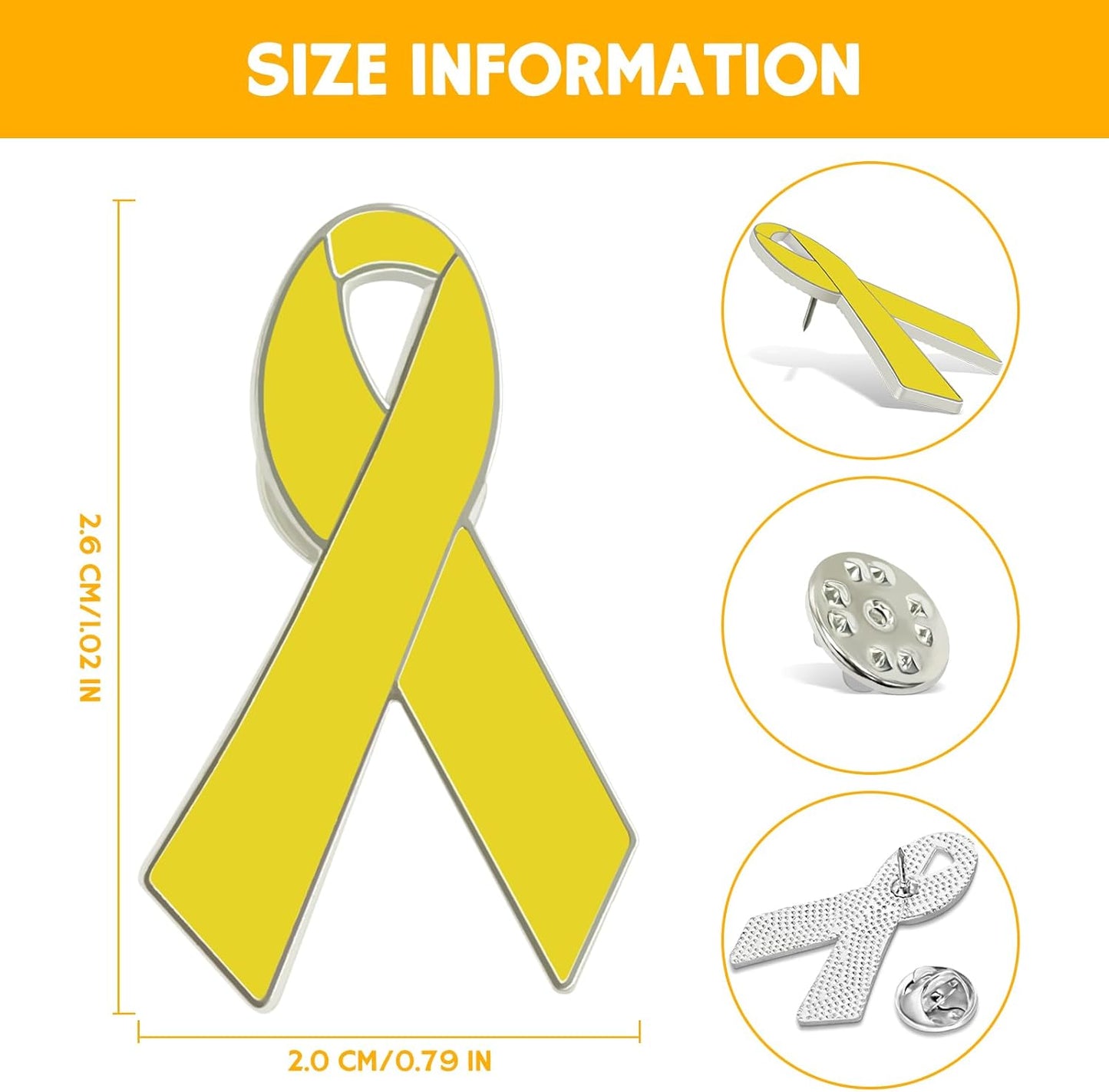 Yellow Ribbon Brooch Israel Hostage Women Men Bring Them Home Brooch Yellow Ribbon Breast Cancer Awareness Stand-Up Collar Brooch Support Campaign Charitable Donations Events Gift Items Accessories 2 pcs.