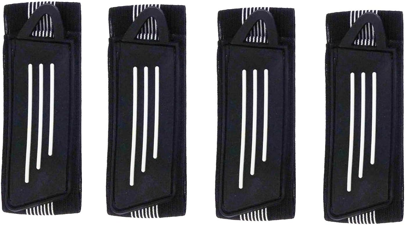 8 Pack Elastic Bike Bicycle Ankle Leg Riding Puttee Cycling Safety Bind Pant Bands Clip Strap Belt Fully Adjustable Cycling, Jogging, Camping (Black)