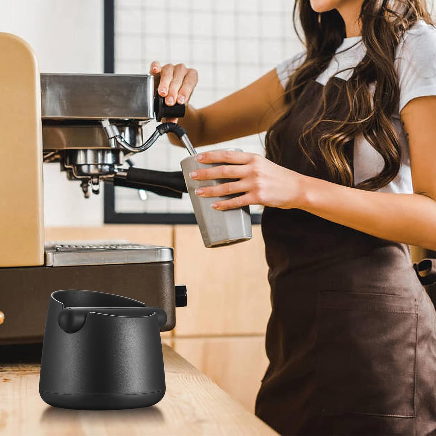 Coffee tap box - coffee drip tray - espresso drip box tap box - barista coffee drip box tap box (with removable metal tap rod and non-slip foot) - accessories for coffee machines