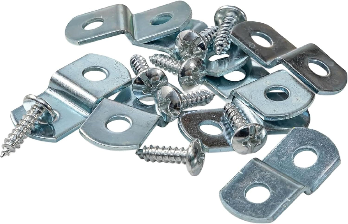 Canvas Clips 8-Pk: (1/2" Offset) or Choose Your Length; Mirror Picture Frame or Artwork Hanging Floater Framing; 8 Screws Included; Glass Panel Metal Retainer Clip