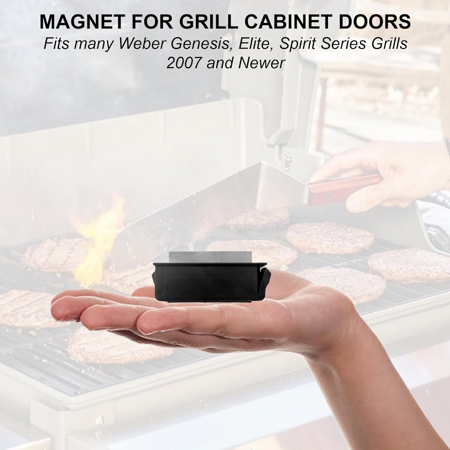 Replacement Magnet fits Weber & Napoleon Grill Cabinet Doors, Compatible with Many Genesis, Elite, Spirit Series Grills 2007 and Newer - 91357 81270