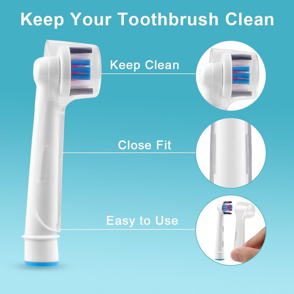 6 Pack Toothbrush Cover Caps Compatible with Oral B Braun Replacement Heads, its or Cross Action Brush Heads and Pro 1000 Electric Toothbrushes, Convenient or Travel and More Sanitary