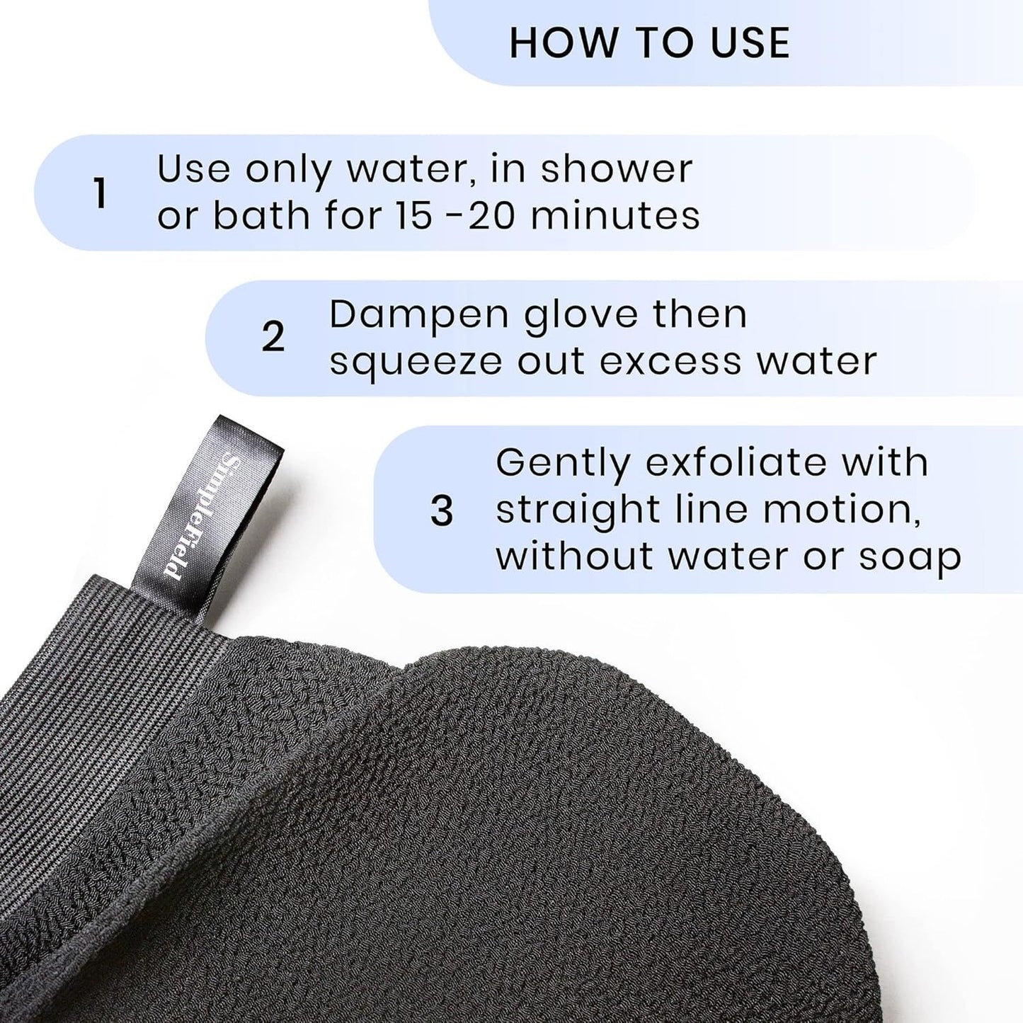 Korean Exoliating Mitt or Remove Dead Skin. 2 Pack 100% Viscose Kessa Deep Exoliating Gloves or Body Scrub, Keratosis Pilaris and Sel Tanning Removal. Easily Smooth Skin Surace.