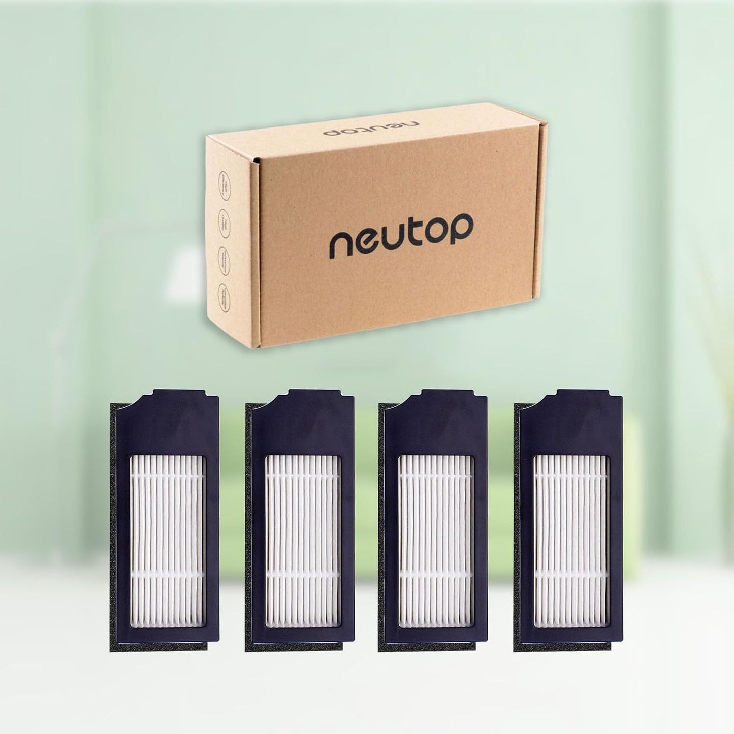 Replacement ilter Sets Compatible with Ecovacs Deebot X1 Plus/Turbo/Omni, T10 Omni/Plus, N20 Plus/Pro Plus, Robot Vacuums, 4-Pack.