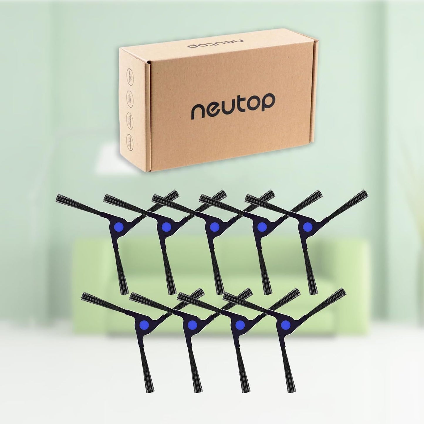 Replacement Side Brushes Compatible with Ecovacs Deebot X2 Omni / X2 Combo / X2 Pro, Robot Vacuum Cleaners Spare Parts Accessories, 9-Pack.