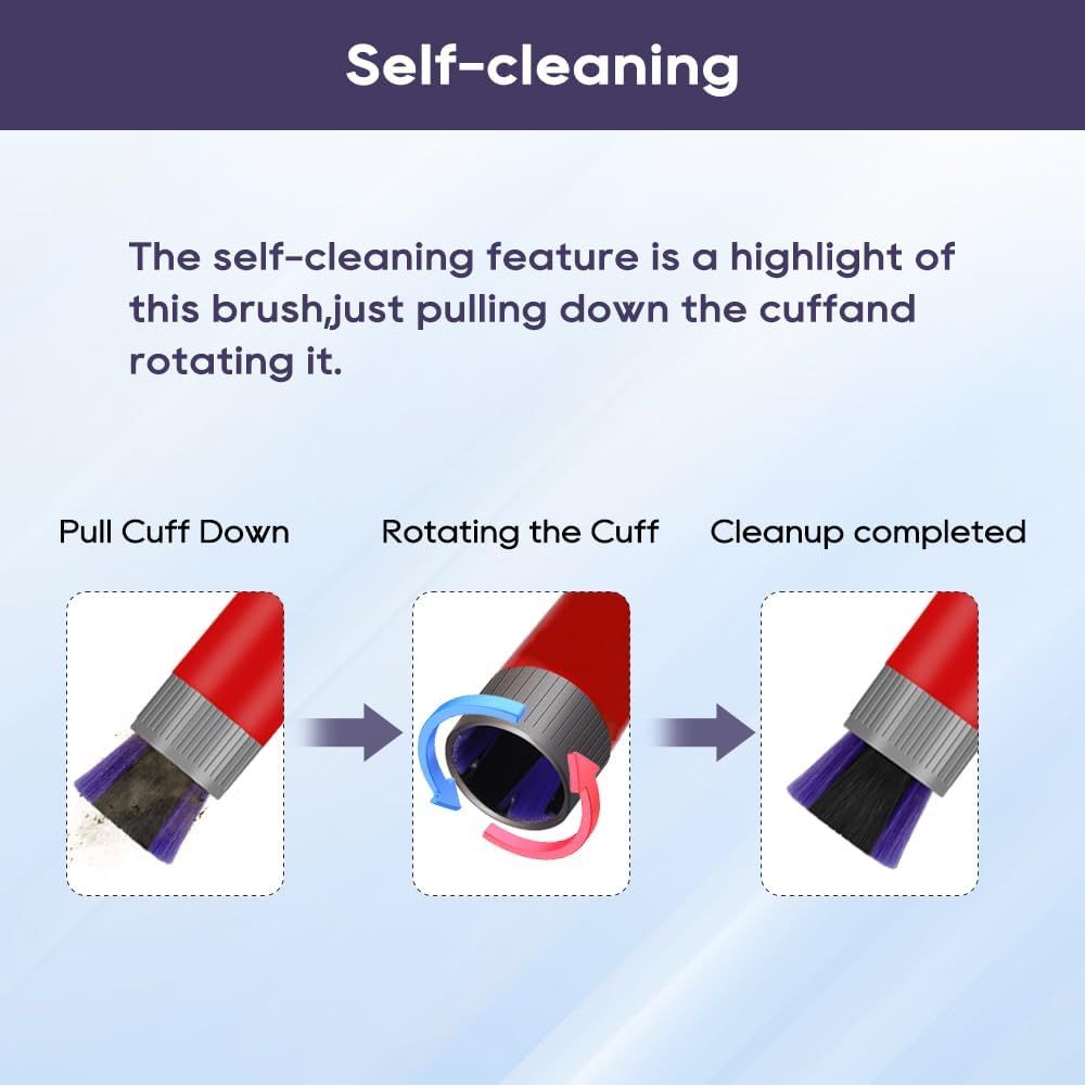 Traceless Scratch-ree Dusting Brush Compatible with Dyson V7 V8 V10 V11 V12 V15 Gen5 detect and Gen5 outsize Vacuum Cleaners, Handy Sel-cleaning Sot Bristles NOT or Digital Slim Series