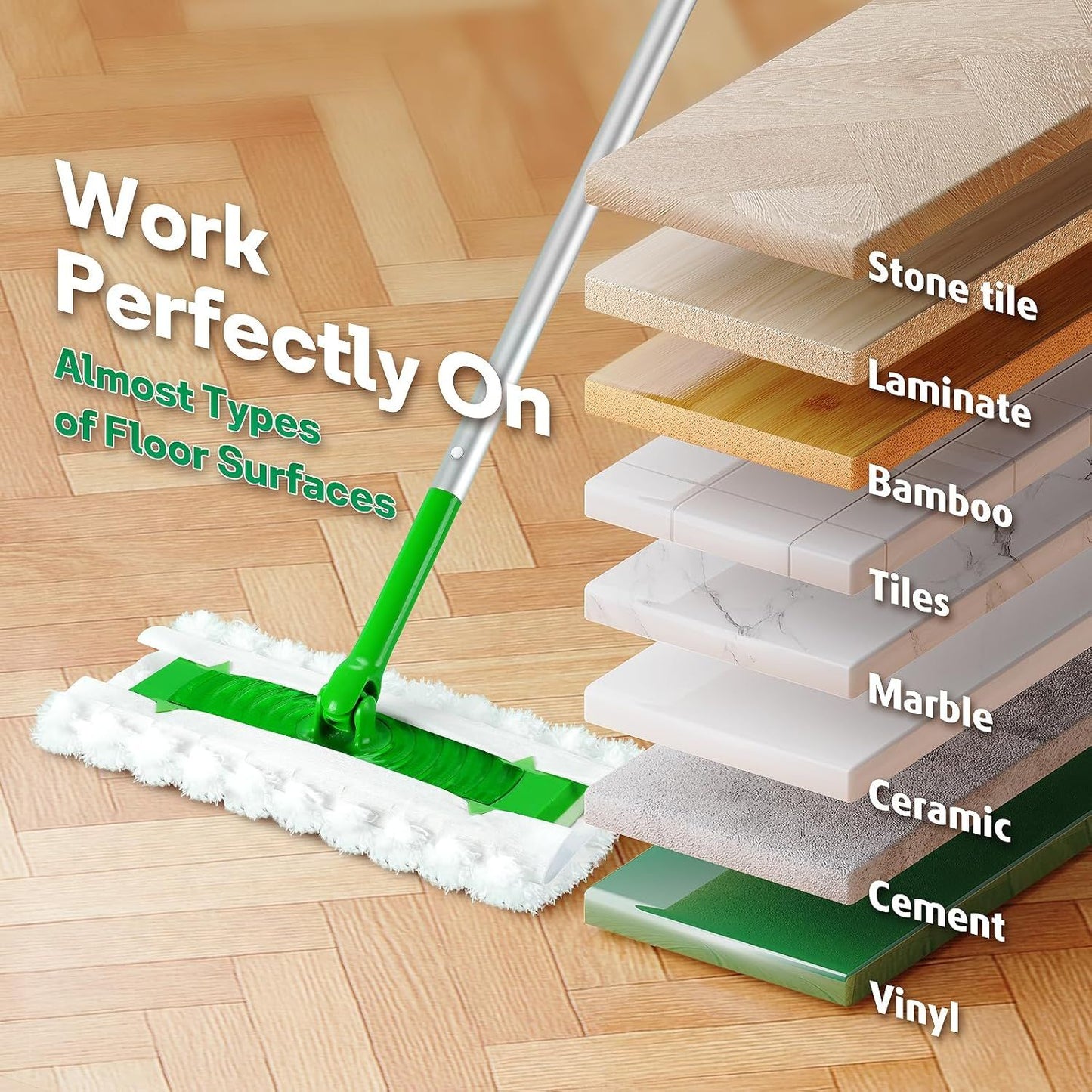Dry Mop Pads or Swier Sweep and Mop, Heavy Duty Pet Dry Sweeper Reills, Sweeping Cloths or Cleaning Hardwood loor Dust and Hair, Disposable, Unscented, 30 Count