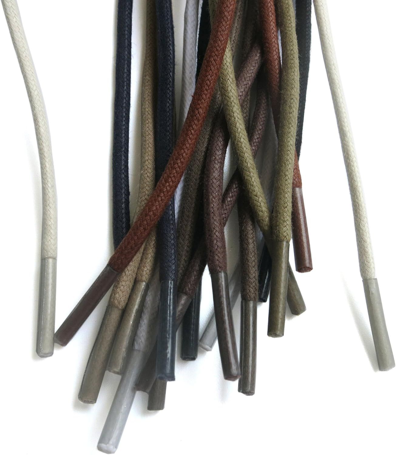 2 Pair Round Waxed Oxord Shoe Laces or Dress Shoes and Boots