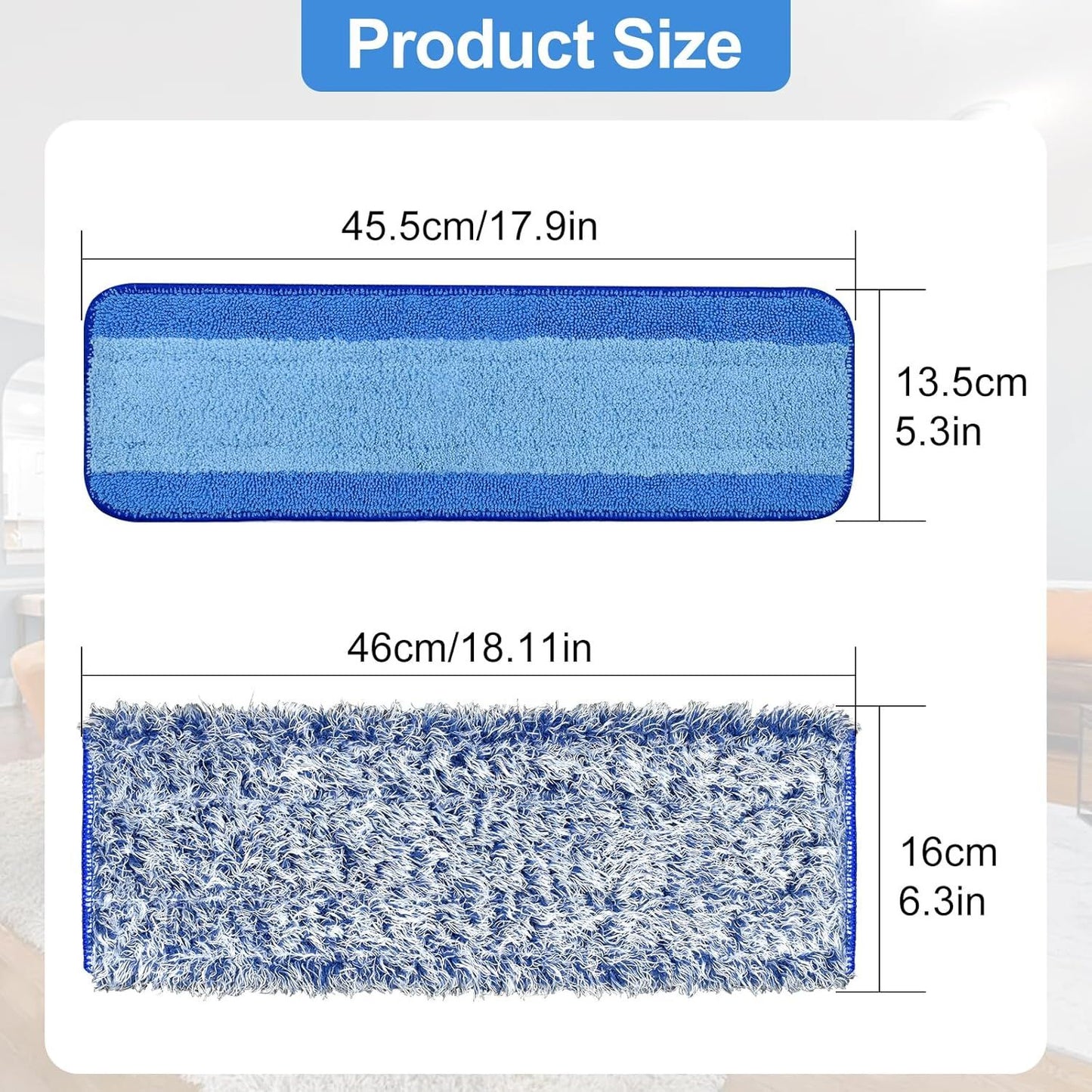 4 Pack Microiber Cleaning Pad or Bona Mop Sae or Hardwood & Hard Surace loors Dry Wet loor Cleaning - Includes 2 Microiber Cleaning Pad and 2 Dusting Pad - Microiber Mop Pads or 18Inch Mop