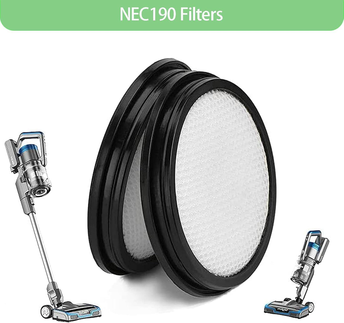 6 Pack Replacement ilters or Eureka RapidClean Pro Cordless Stick Vacuum Cleaner NEC180 NEC185 NEC186 NEC190