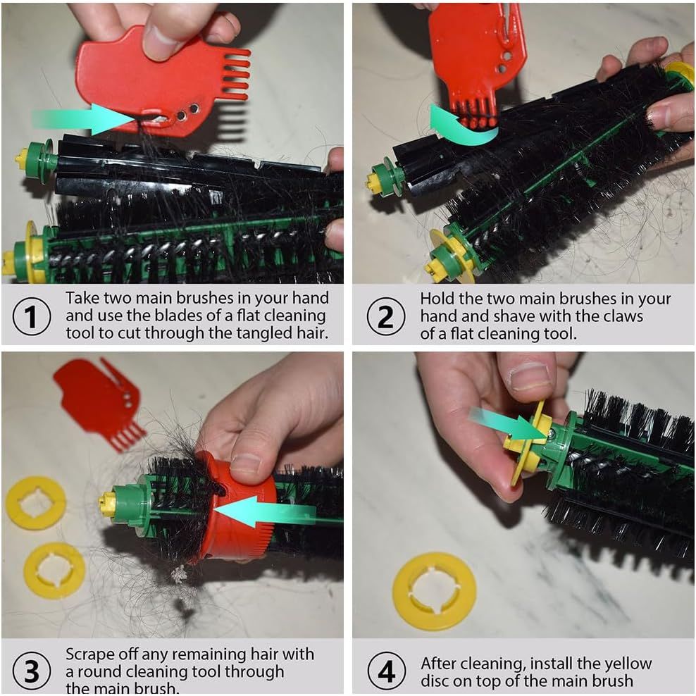 Replacement Parts Accessories ilters Brushes Compatible with iRobot Roomba 500 Series 555 560 561 562 570 581 and Other Models with Green or Red Cleaning Head.