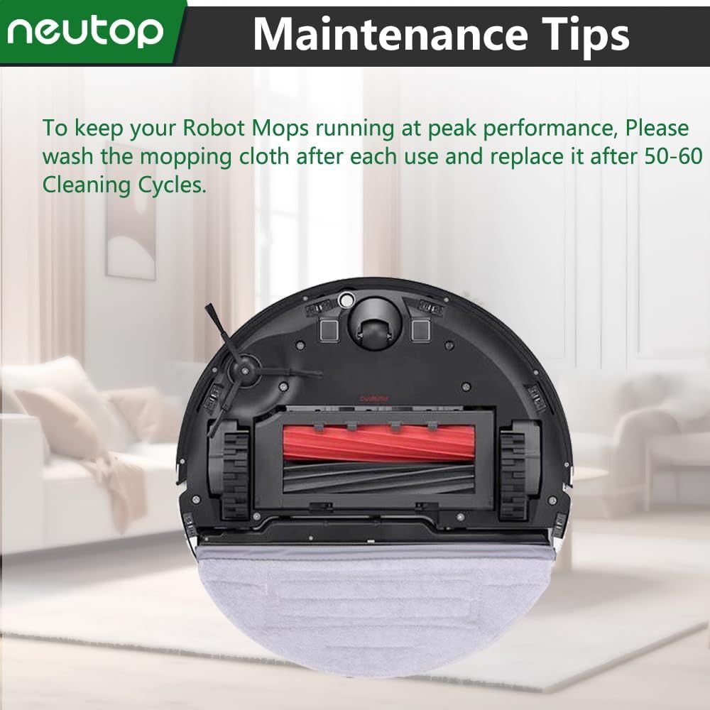 Mop Cloths Pads, Compatible with S8, S8+, S7, S7+, S7 MaxV Plus/MaxV Ultra/Pro Ultra, Robot Vacuum Cleaners, Washable Spare Parts Accessories, 6-Pack.