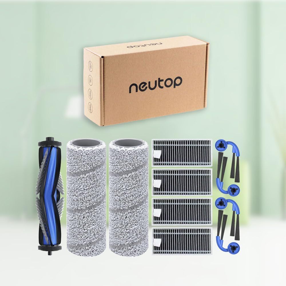 Replacement Parts Compatible with Ecovacs Deebot X11 OmniCyclone, Robot Vacuum Accessories with 1 Main Brush 2 Mopping Roller 4 ilter 4 Side Brush