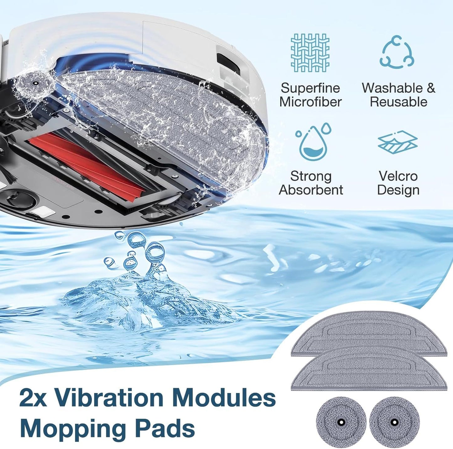 29 Pack S8 MaxV Ultra Accessories Kit or S8 Maxv Ultra Robot Vacuum Cleaner, 1 Set Main Roller Brush,4 HEPA ilters,6 Side Brushs,6 Dust Bag,4 Mop Pads,4 Edge Mop Clothes,1 Cleaning Brush