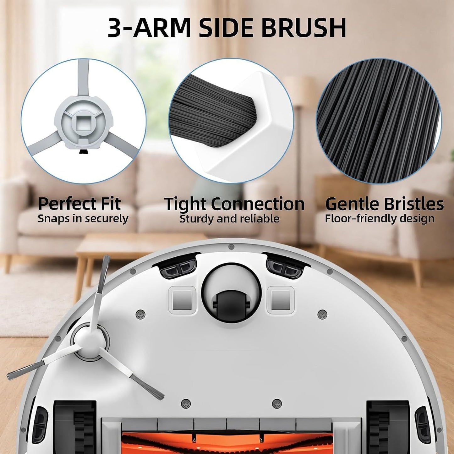 18-Piece D10 Plus Accessories Kit Compatible with DreameBot D10 Plus (RLS3D) / Dreame D10 Plus Robot Vacuum Replacement Parts, 2 Main Brushes, 4 Side Brushes, 4 HEPA ilters, 4 Mop Pads, 4 Dust Bags
