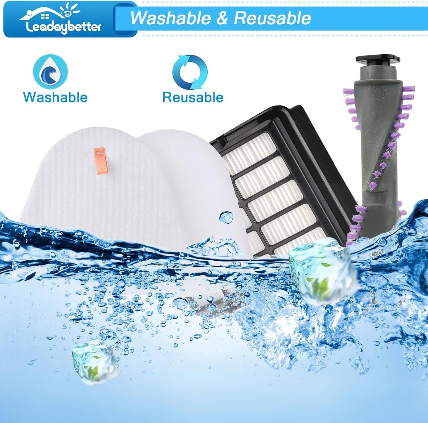 Brush Roll filter Replacement for Shark Navigator Lit Away NV350 NV351 NV352 NV356E S2 NV360 NV355 NV356 NV357 NV358 Vacuum Cleaner, with Belt and Wheels