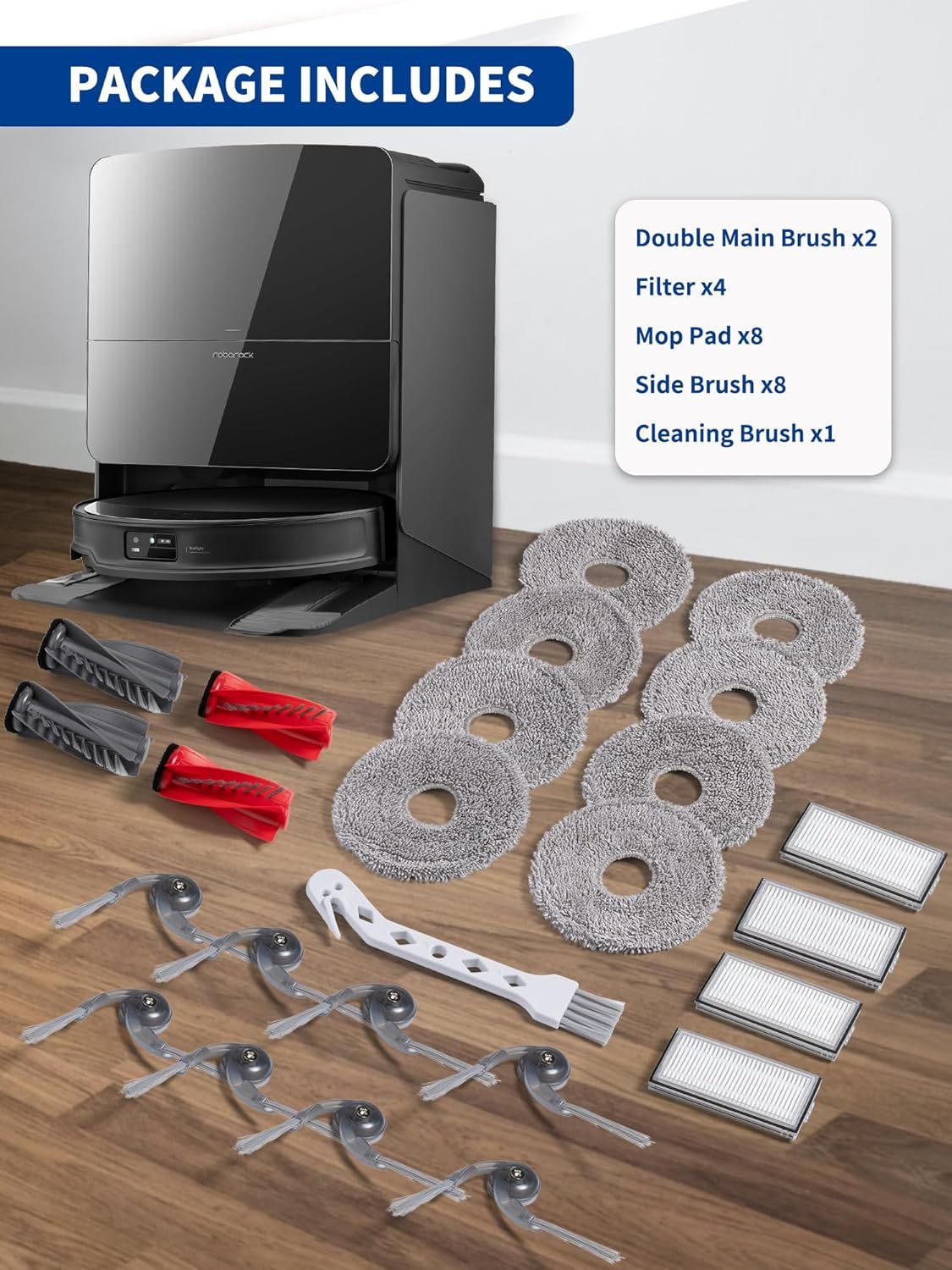 Saros 10R Replacement Parts & Accessories or Saros 10R Robot Vacuum, 24 Pack Quality Accessories or Better Cleaning Perormance