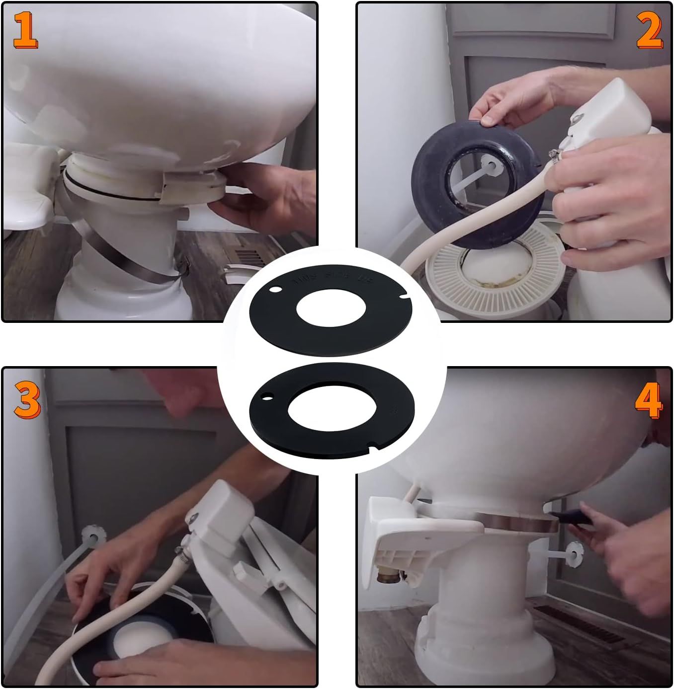 2 Pcs 385311462 & 385316140 RV Toilet Seal Kit Replacement or 510/506+, 510+/1006, 1008/EcoVac, 511H, 548+, 146-149, 2010 or RV Camper Marine Toilet Trailer | Prevent Leakage